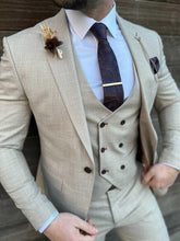 Beige linnen look pak
